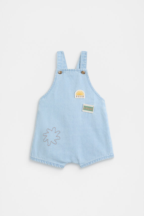 Patched Denim Overall  Light Wash  hi-res
