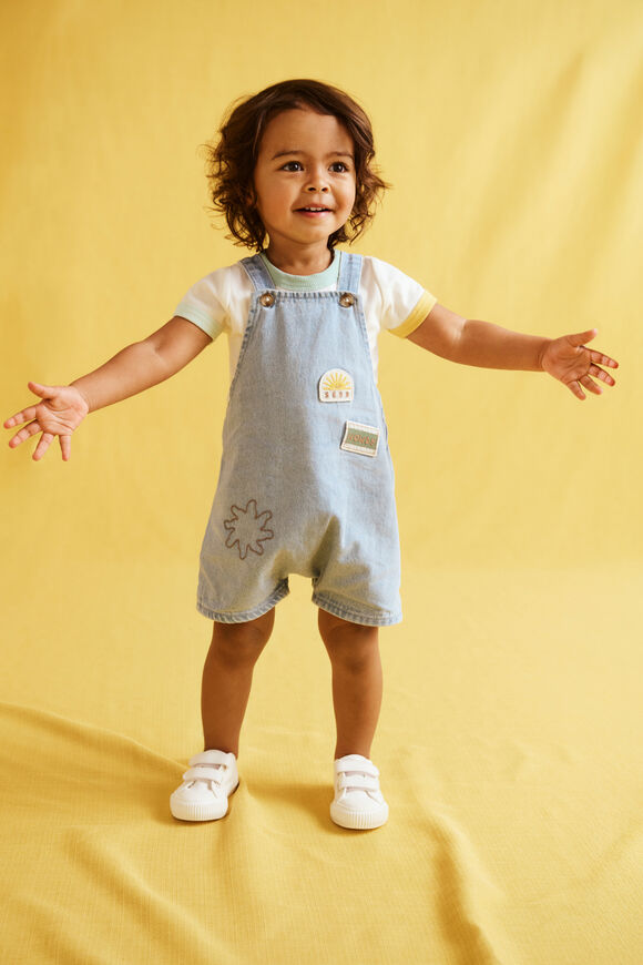 Patched Denim Overall  Light Wash  hi-res