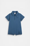 Core Logo Romper  Washed Navy  hi-res