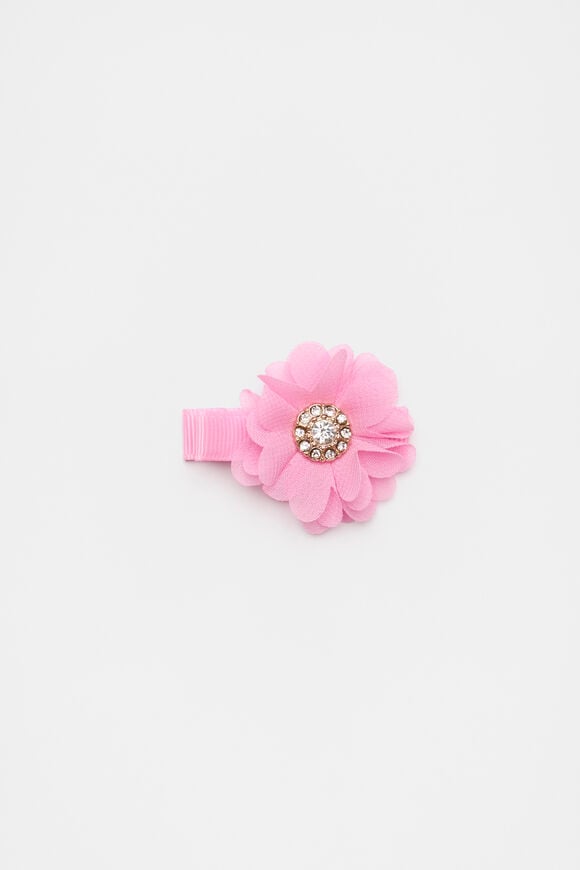 Organza Flower Duck Clip  Candy Pink  hi-res