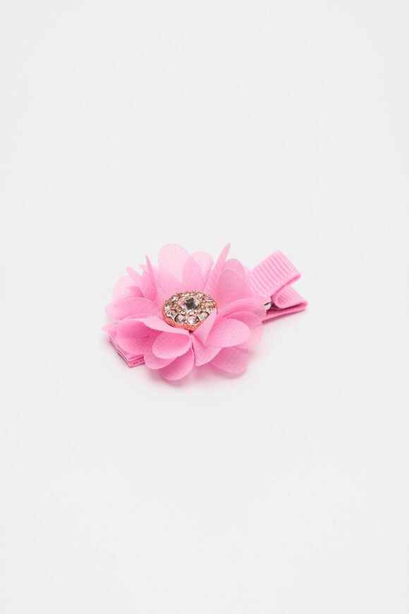 Organza Flower Duck Clip  Candy Pink  hi-res