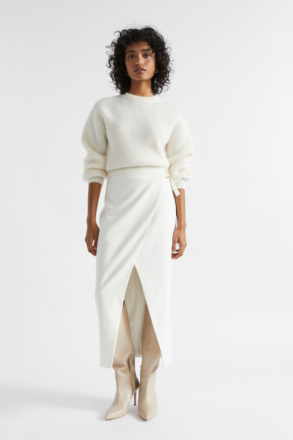 Wrap Front Buckle Skirt  Cloud Cream  hi-res