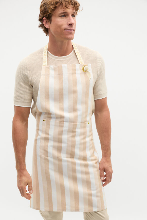 Alyra Stripe Adult Apron  Ecru  hi-res