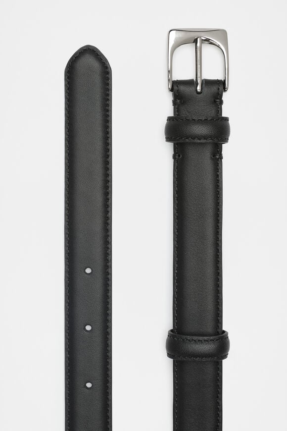 Kinsley Rounded Buckle Belt  Black Silver Kinsley Rounded Buckle Belt  Black Silver  hi-res