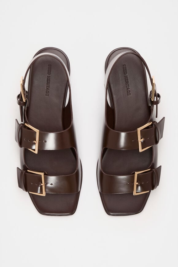 Iris Triple Buckle Sandal  Dark Espresso Iris Triple Buckle Sandal  Dark Espresso  hi-res