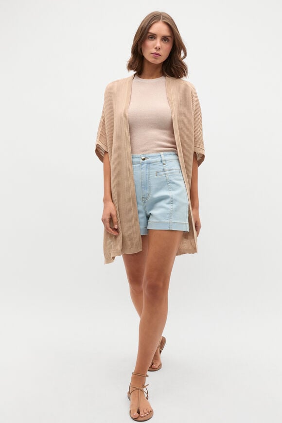 Open Weave Poncho  Ecru Open Weave Poncho  Ecru  hi-res