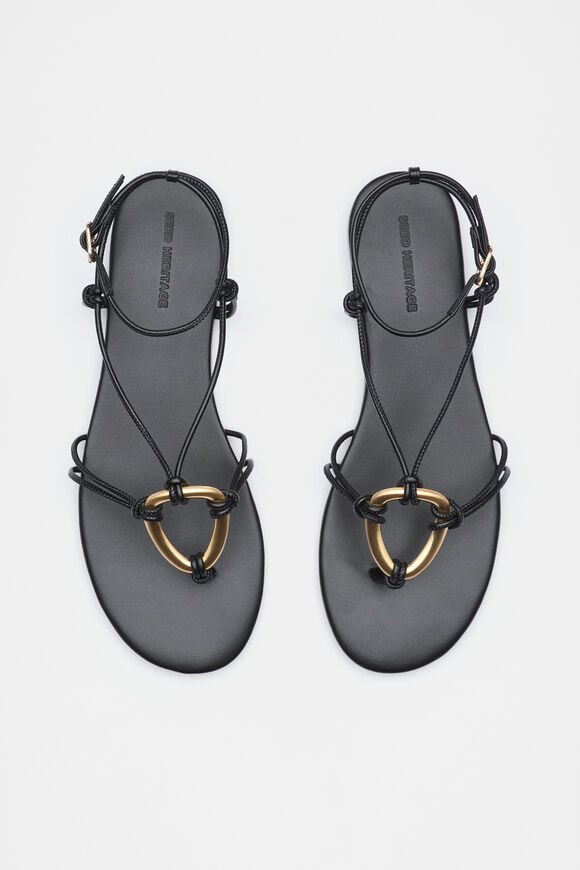 Etta Ring Detail Sandal  Black Etta Ring Detail Sandal  Black  hi-res