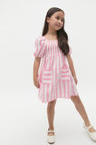 Stripe Scallop Dress  Candy Pink  hi-res