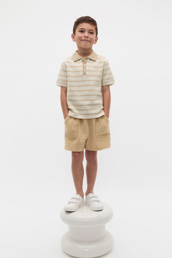 Boucle Knit Polo  Ecru Boucle Knit Polo  Ecru  hi-res