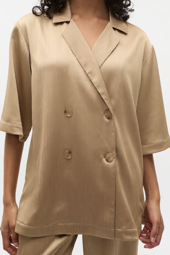 Plisse Short Sleeve Shirt  Rye Plisse Short Sleeve Shirt  Rye  hi-res