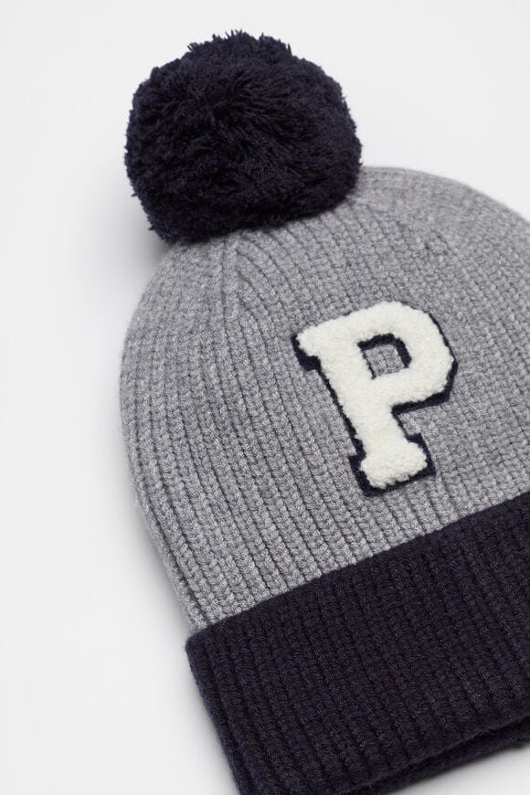 Colourblock Initial Beanie  P  hi-res