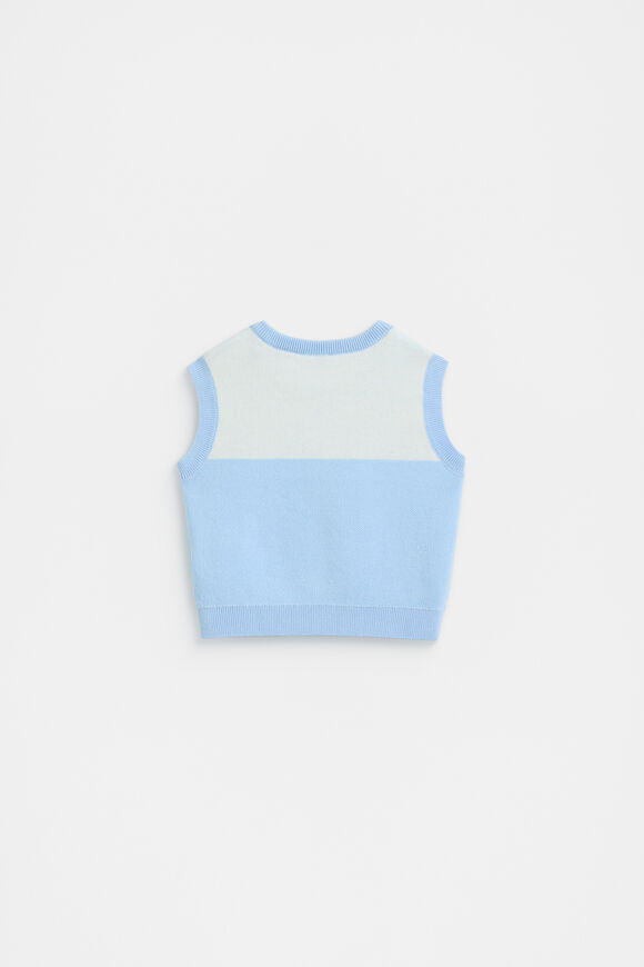 Logo Knit Vest  Clear Blue Logo Knit Vest  Clear Blue  hi-res