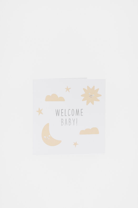 Welcome Baby Star and Moon Card  Multi Welcome Baby Star and Moon Card  Multi  hi-res