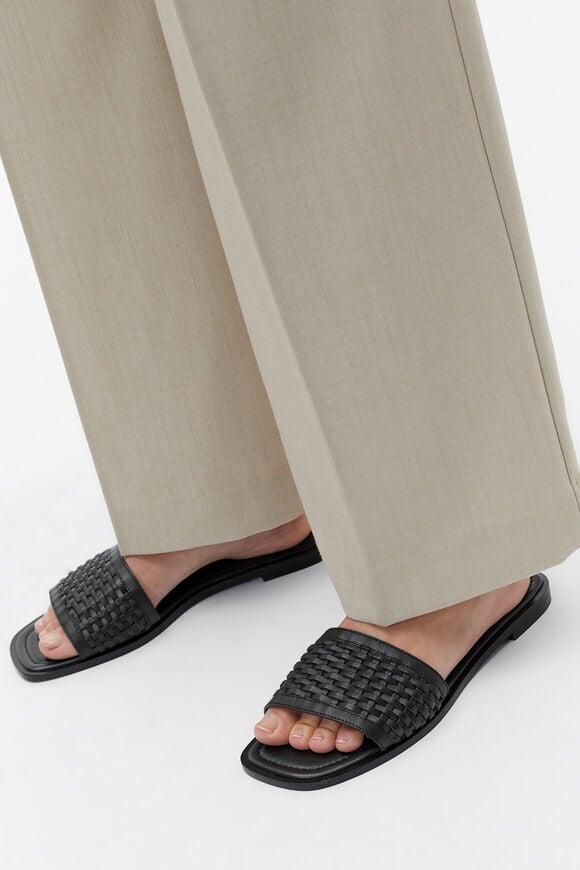 Holly Woven Slide  Black Holly Woven Slide  Black  hi-res