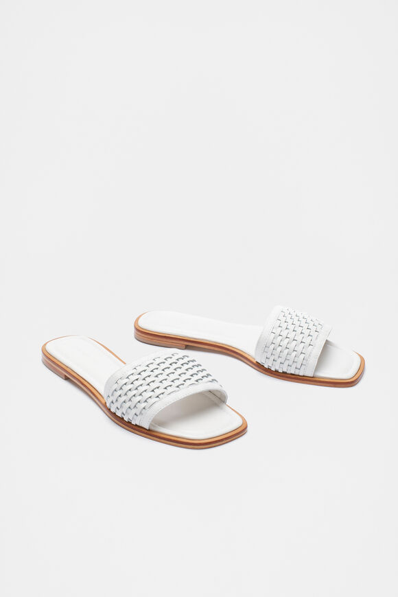 Holly Woven Slide  White Holly Woven Slide  White  hi-res
