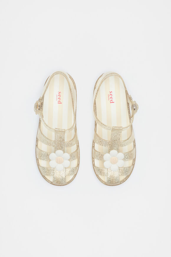 Daisy Jelly Sandal  Gold Glitter Daisy Jelly Sandal  Gold Glitter  hi-res