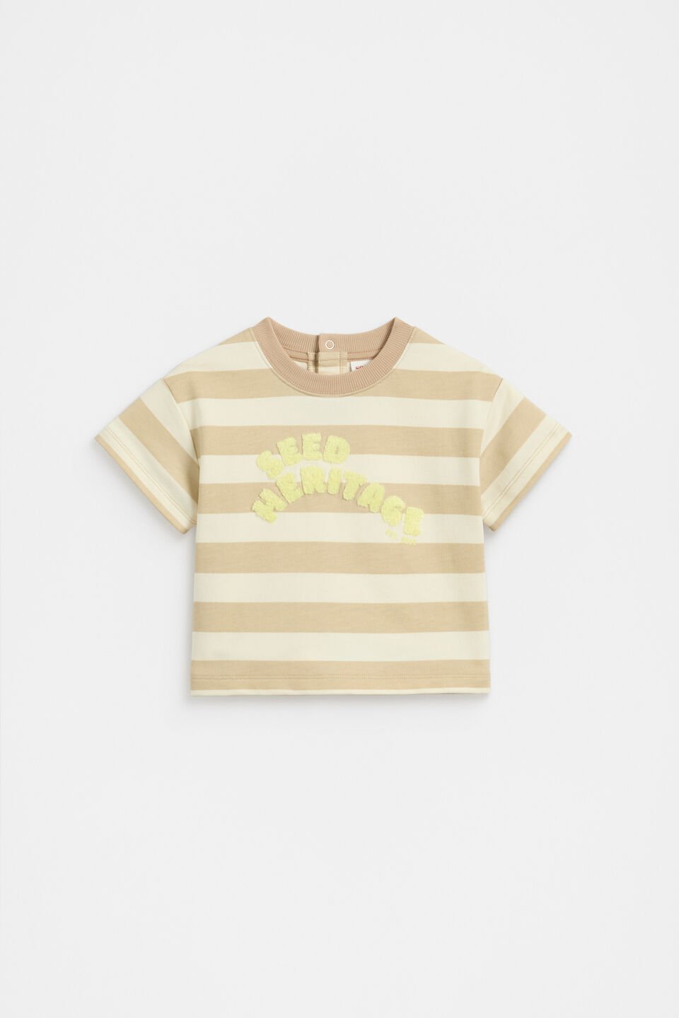 Stripe Boxy Tee  Ecru