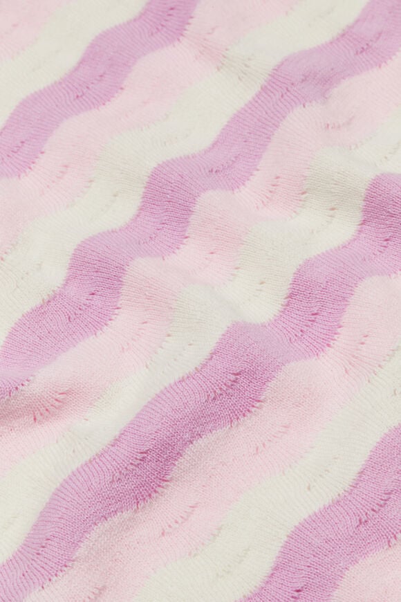 Wavy Knit Blanket  Orchid Bloom  hi-res