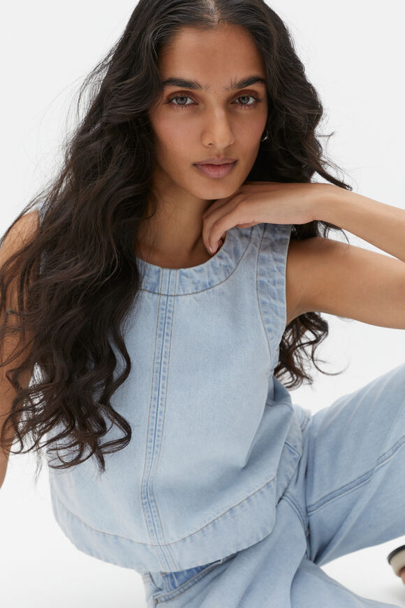 Denim Shell Top  Glacier Denim  hi-res