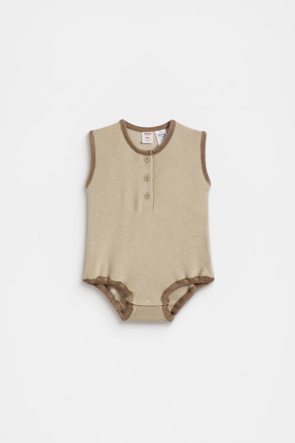 Terry Romper  Neutral Terry Romper  Neutral  hi-res