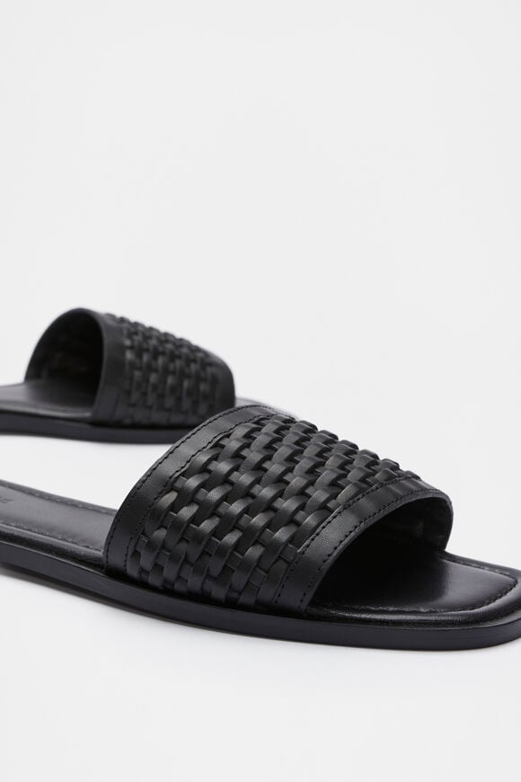 Holly Woven Slide  Black Holly Woven Slide  Black  hi-res
