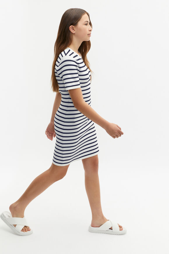 Stripe Knit Dress  New Navy  hi-res