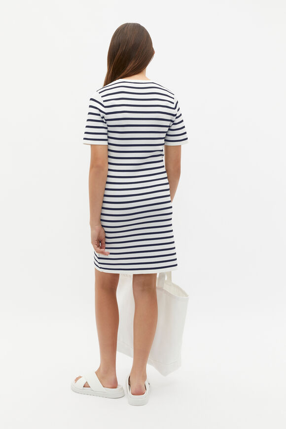 Stripe Knit Dress  New Navy  hi-res