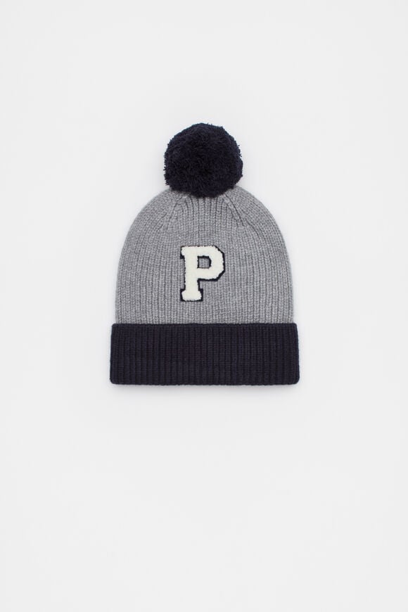 Colourblock Initial Beanie  P  hi-res