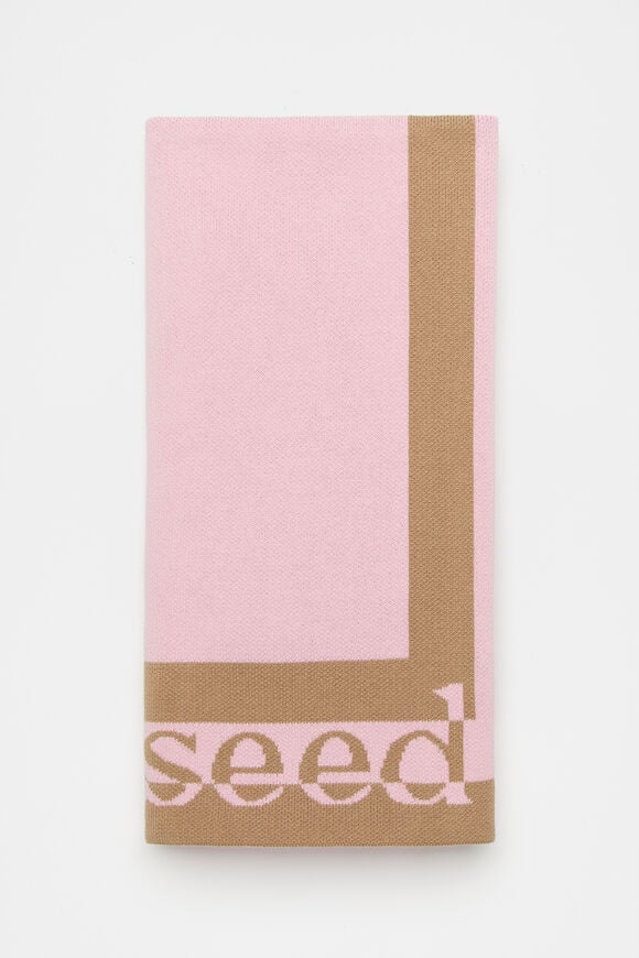 Logo Knit Blanket  Petal Pink Logo Knit Blanket  Petal Pink  hi-res