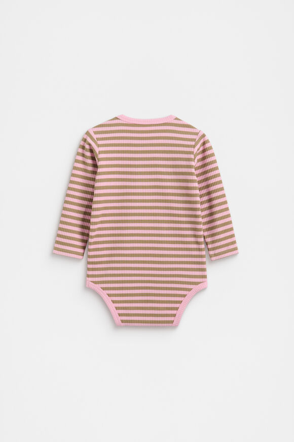 Stripe Logo Bodysuit  Petal Pink Stripe Logo Bodysuit  Petal Pink  hi-res