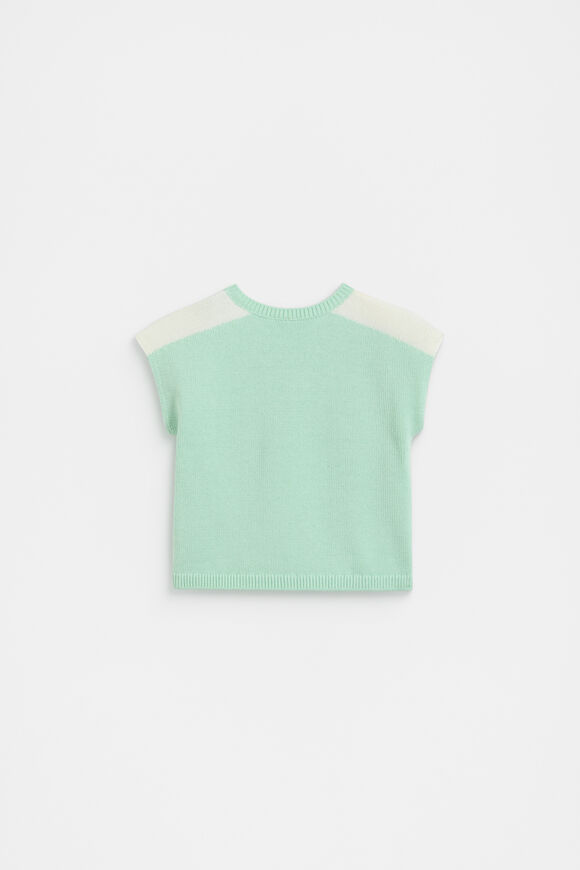 Spliced Logo Knit Tee  Mint Spliced Logo Knit Tee  Mint  hi-res