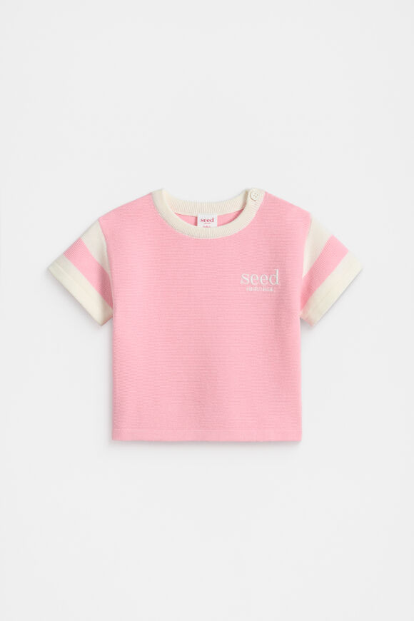 Logo Knit Tee  Bubblegum Logo Knit Tee  Bubblegum  hi-res