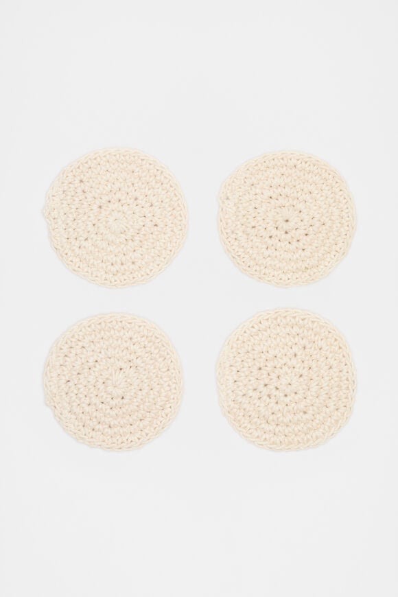 Alyra Crochet Coaster Set of 4  Buttercream Alyra Crochet Coaster Set of 4  Buttercream  hi-res