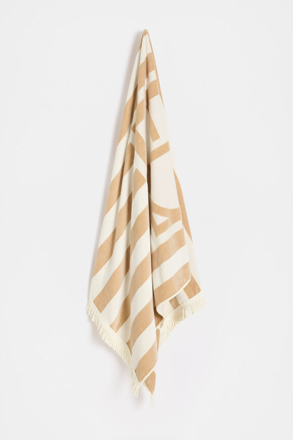 Resort Logo Beach Towel  Ecru Resort Logo Beach Towel  Ecru  hi-res