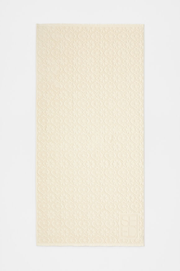 Flower Beach Towel  Buttercream Flower Beach Towel  Buttercream  hi-res