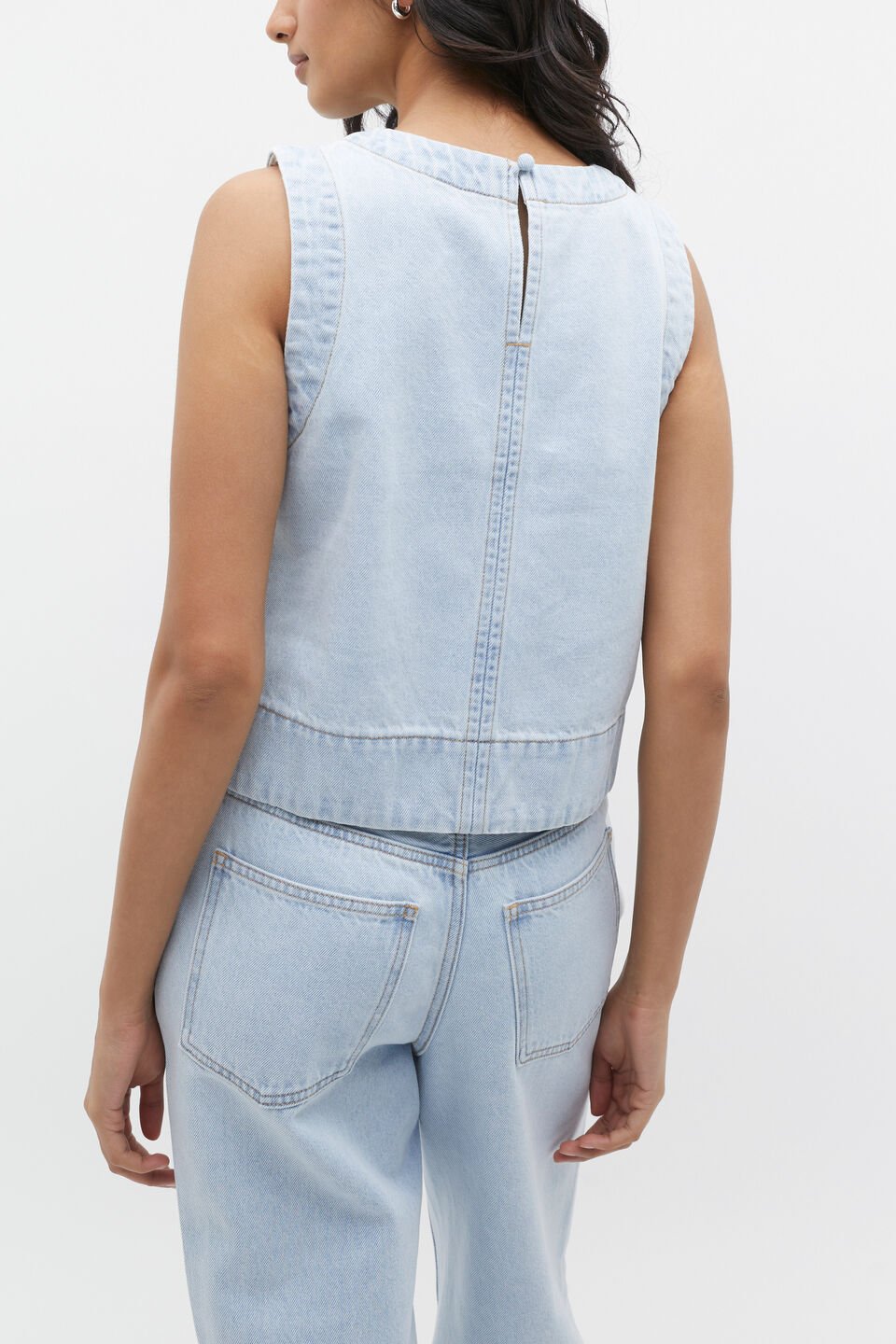 Denim Shell Top  Glacier Denim