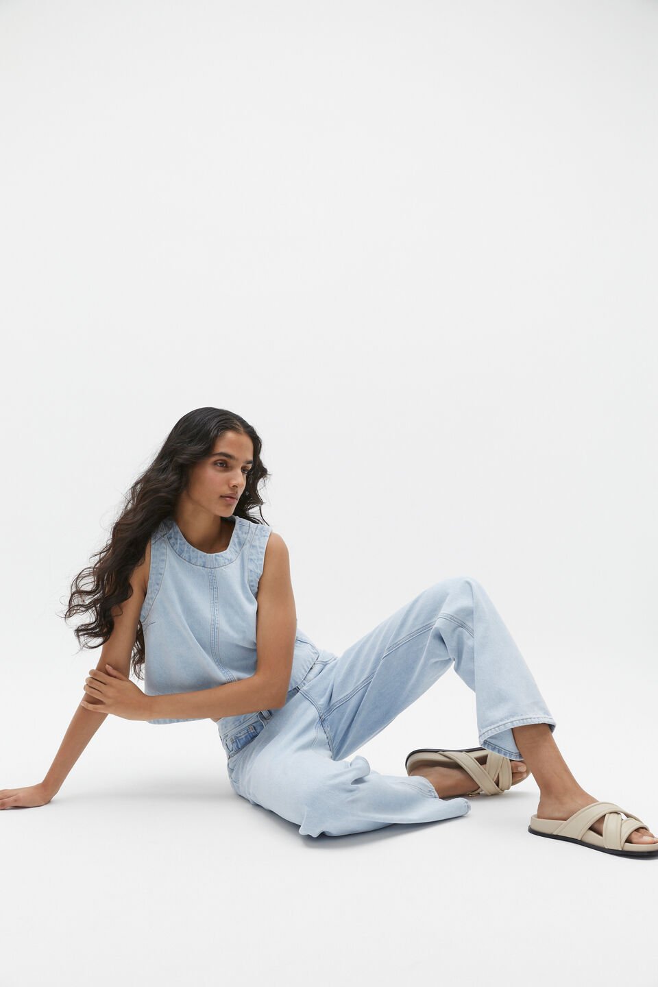 Denim Shell Top  Glacier Denim