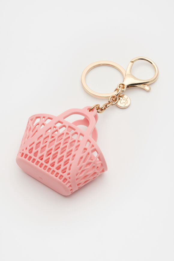Retro Basket Keyring  Orange  hi-res