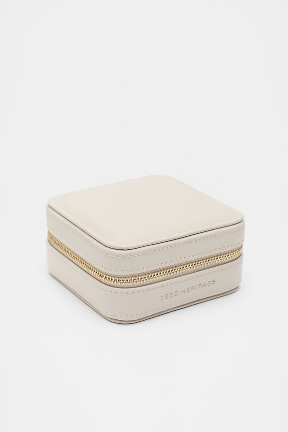 Square Jewellery Case  Oat Square Jewellery Case  Oat  hi-res