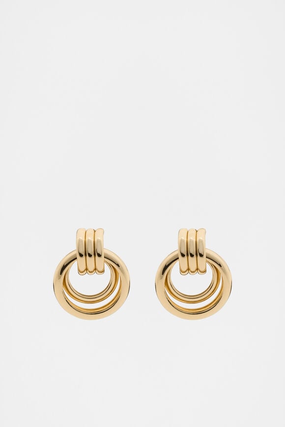 Circle Drop Earring  Gold  hi-res