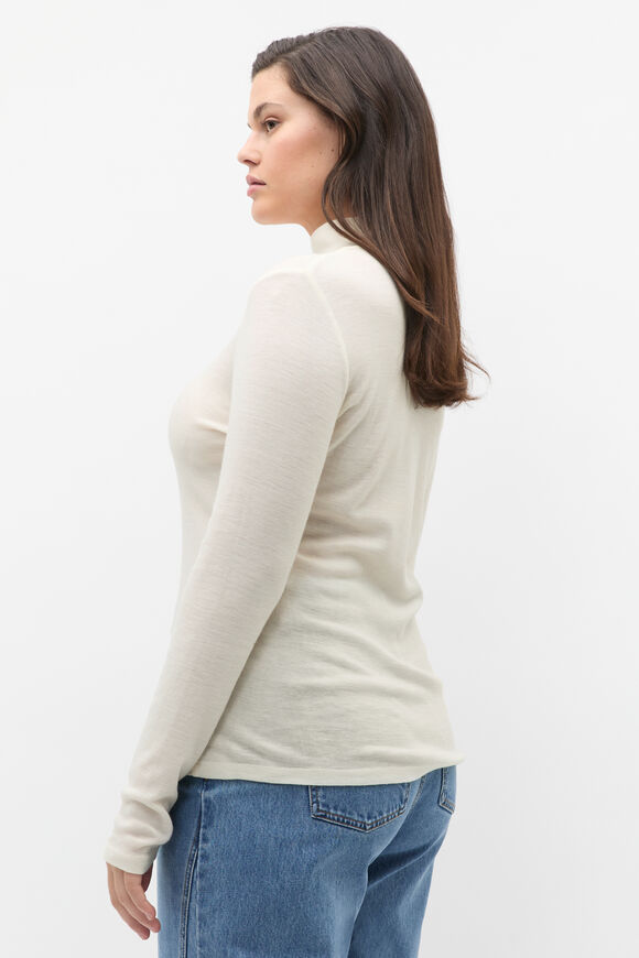Australian Merino Mock Neck Top  Cloud Cream Australian Merino Mock Neck Top  Cloud Cream  hi-res