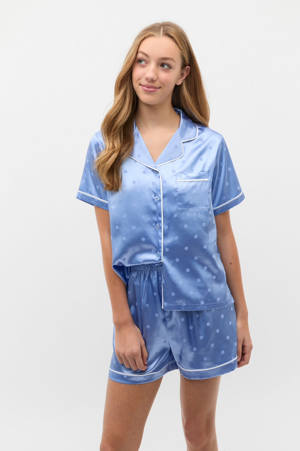 Spot Satin Pyjama  Ocean