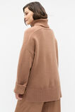 Merino Wool Roll Neck Side Split Knit  Amaretto  hi-res