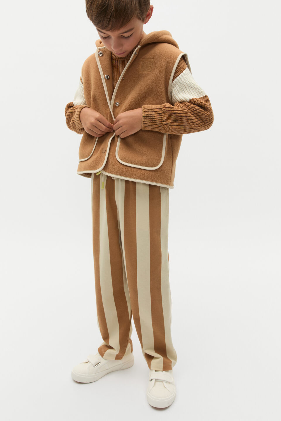 Contrast Pocket Vest  Cinnamon