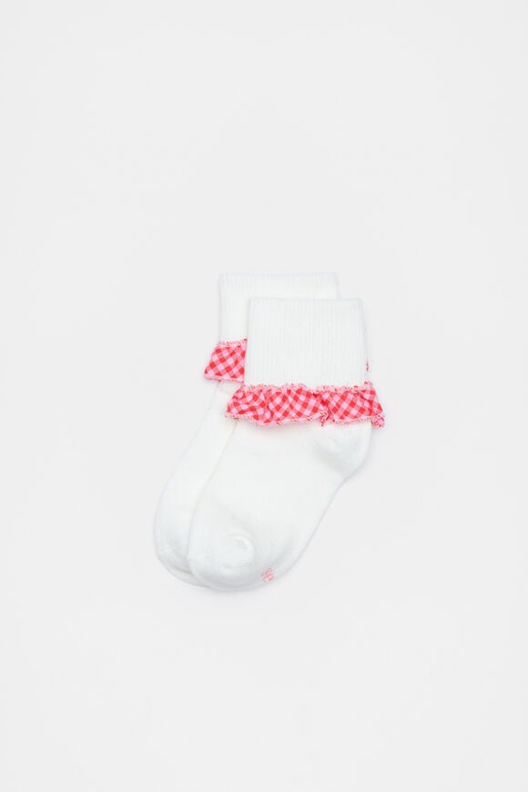 Gingham Frill Sock  Multi  hi-res
