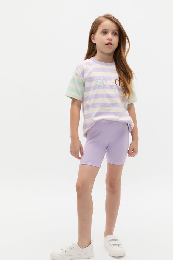 Stripe Colourblock Logo Tee  Lavender Stripe Stripe Colourblock Logo Tee  Lavender Stripe  hi-res