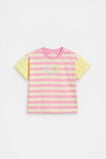 Stripe Colourblock Logo Tee  Candy Pink Stripe  hi-res