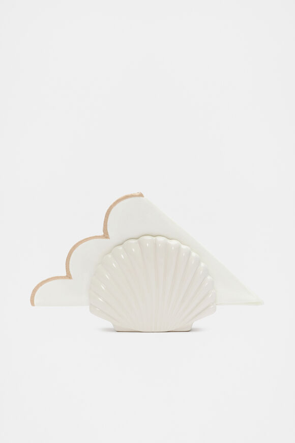 Shell Napkin Holder  Cloud Cream  hi-res