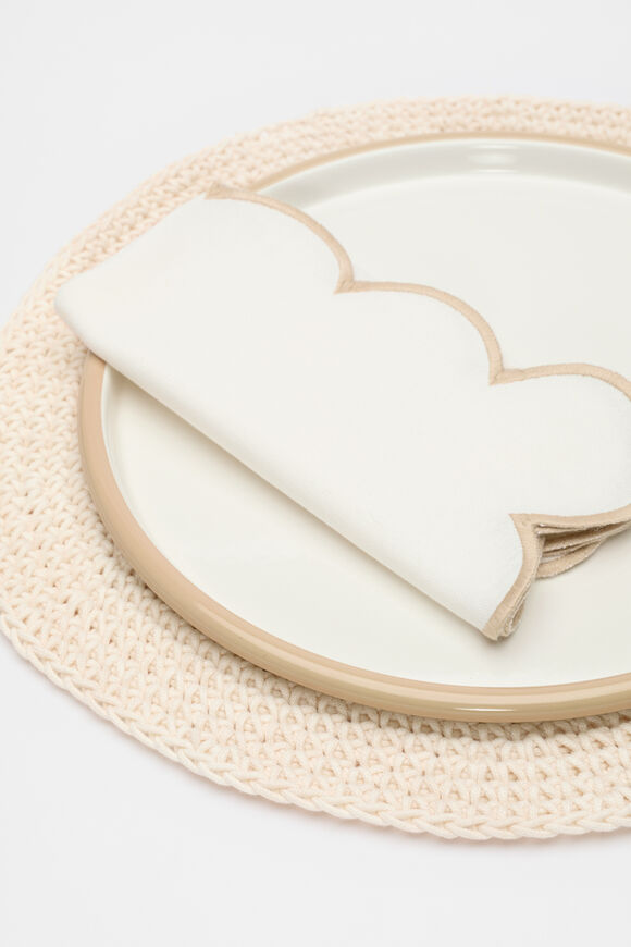 Alyra Crochet Placemat Set of 4  Buttercream  hi-res