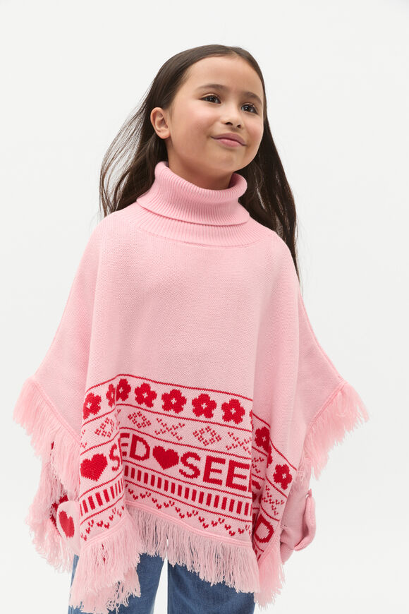 Fairisle Poncho  Rose Petal  hi-res